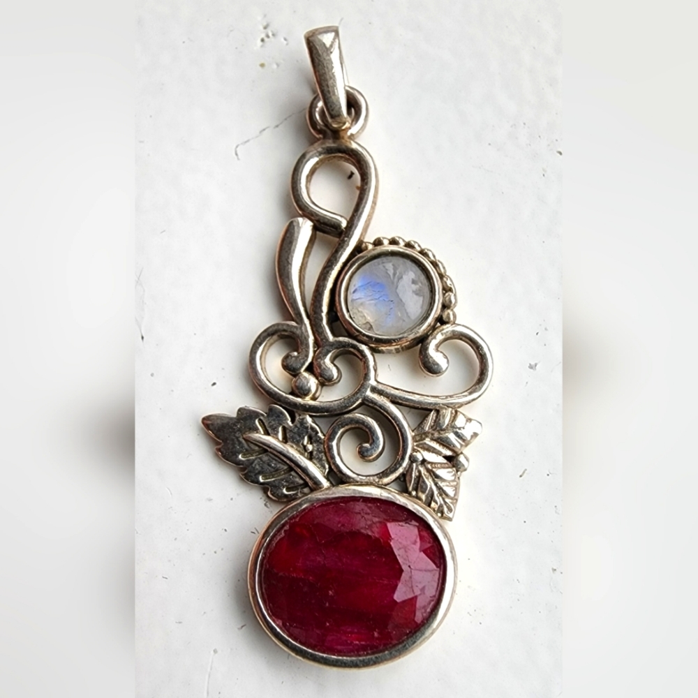 Ruby & Moonstone Pendant